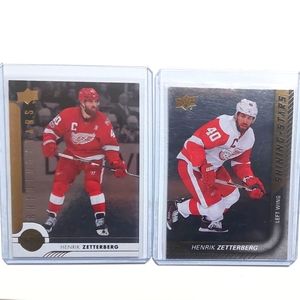 Henrik Zetterburg 2 Card Shining Stars Lot 2015/16 & 2017/18 Insert Hockey Cards
